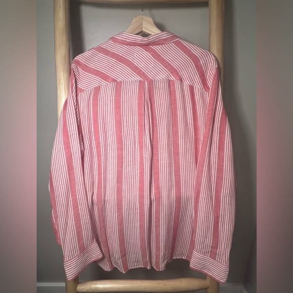 Rails Large Button Down Red Strips Front Pocket Long Sleeve - Picture 3 of 11